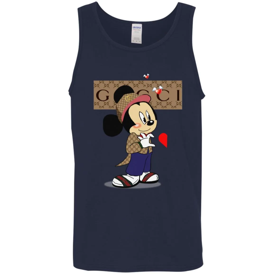 Couple Gucci Mickey Tshirt Valentine's Day Men Cotton Tank