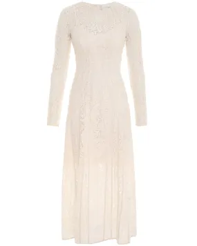 Cream Lace Devi Midi Dress