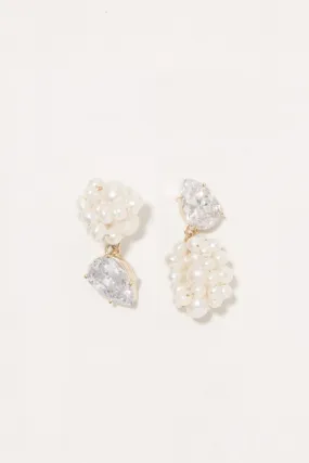 Dark Paradise - Pearl and Zirconia Gold Vermeil Earrings