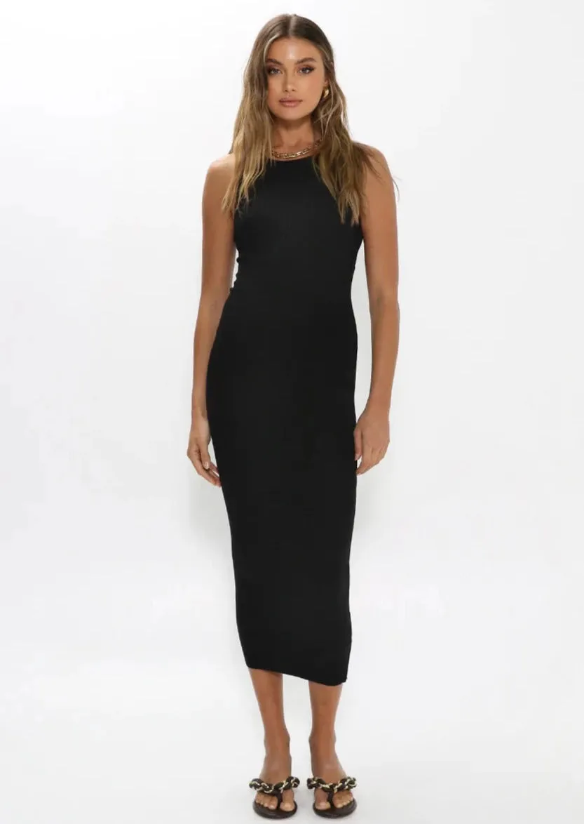 Devon Knit Midi Dress | Black