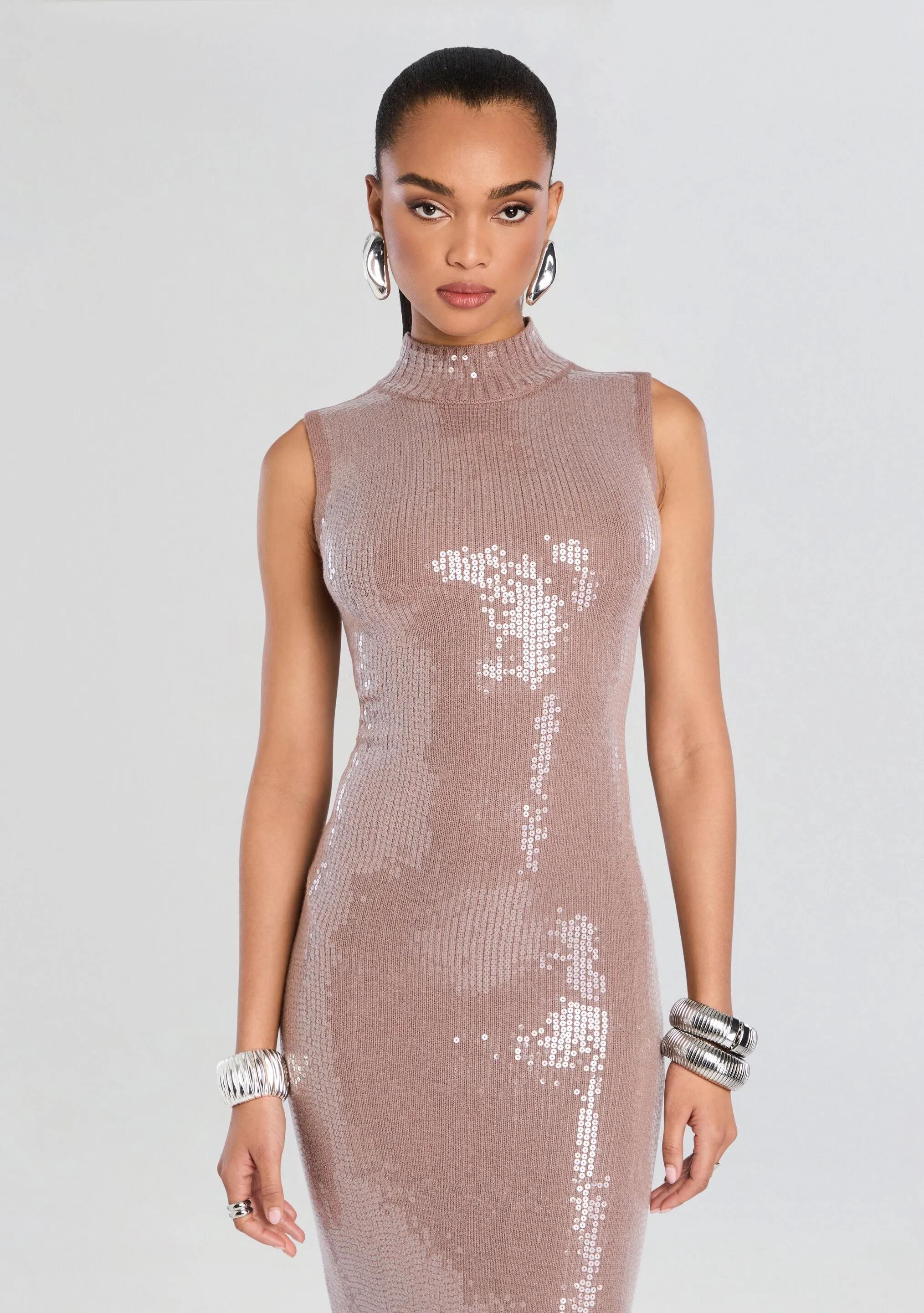 Dove Sequin Knit Dress