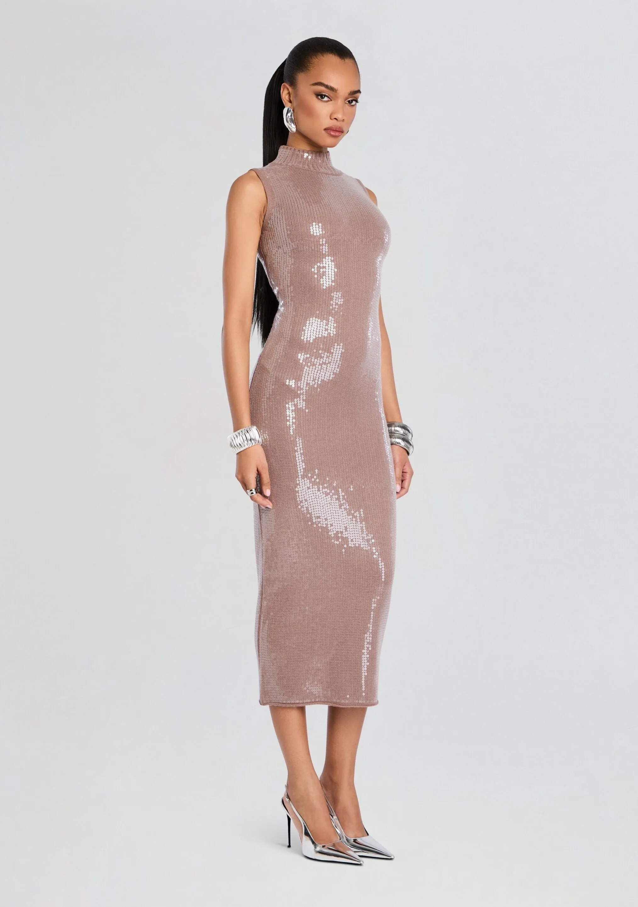 Dove Sequin Knit Dress