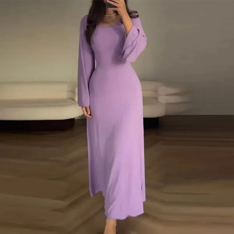 Eleganza - Flattering rib knit dress