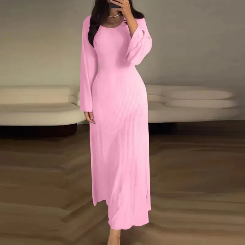 Eleganza - Flattering rib knit dress