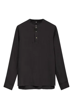 Elijah Linen Long Sleeve Black