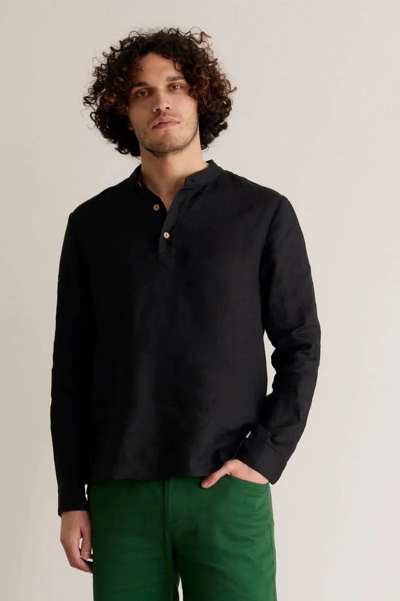 Elijah Linen Long Sleeve Black