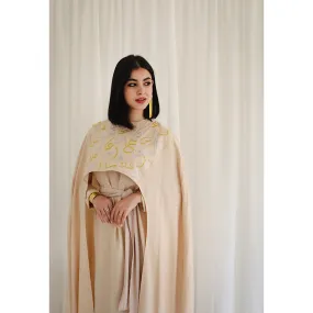 Embroidered cape dress kaftan