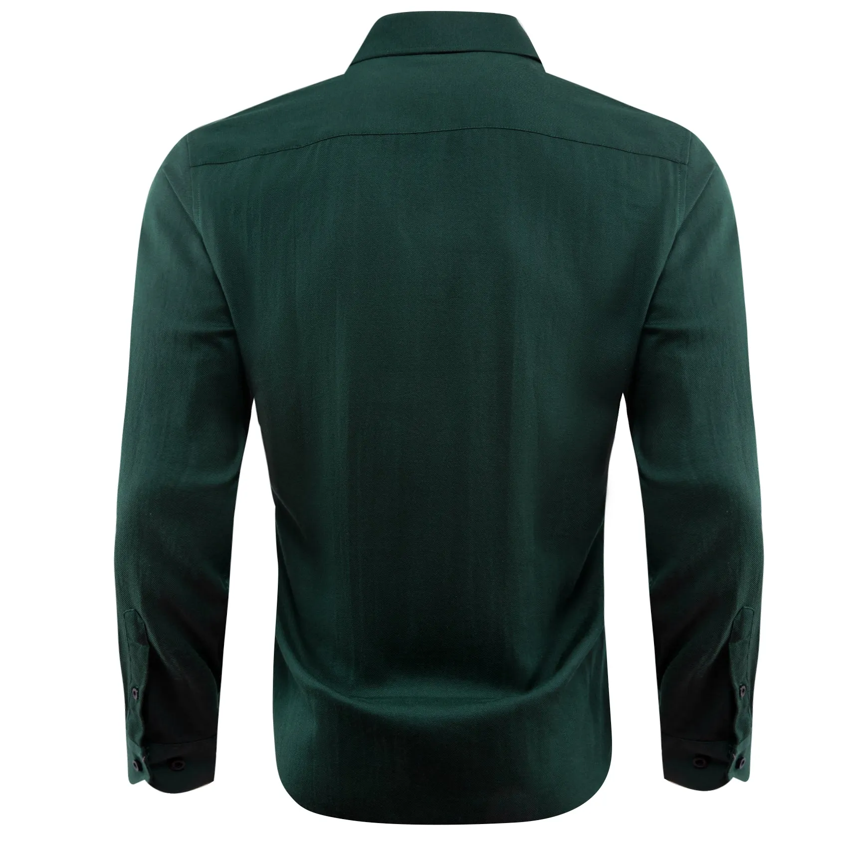 Emerald Green Solid Men's Long Sleeve Casual Shirt