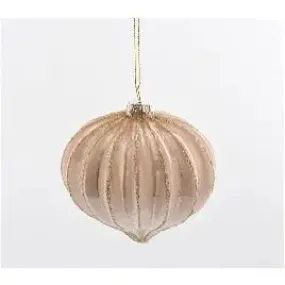 Enchante Champagne Large Ribbed Bauble 10cm