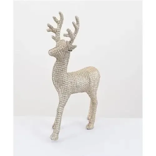 Enchante Champagne Sparkle Standing Reindeer - 33 x 22 x 10cm