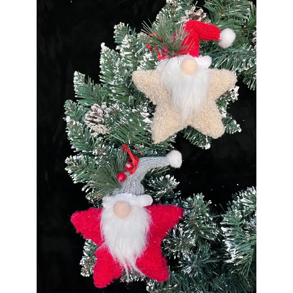 Enchante Cosy Santa Star Hanger 2 Assorted Bauble (1 SENT)