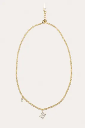 Encrypted Dreams - Zirconia and Gold Vermeil Necklace