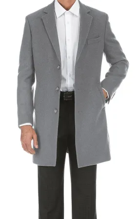 English Laundry Light Gray Fall/Winter Essential Slim Fit Overcoat Wool Blend