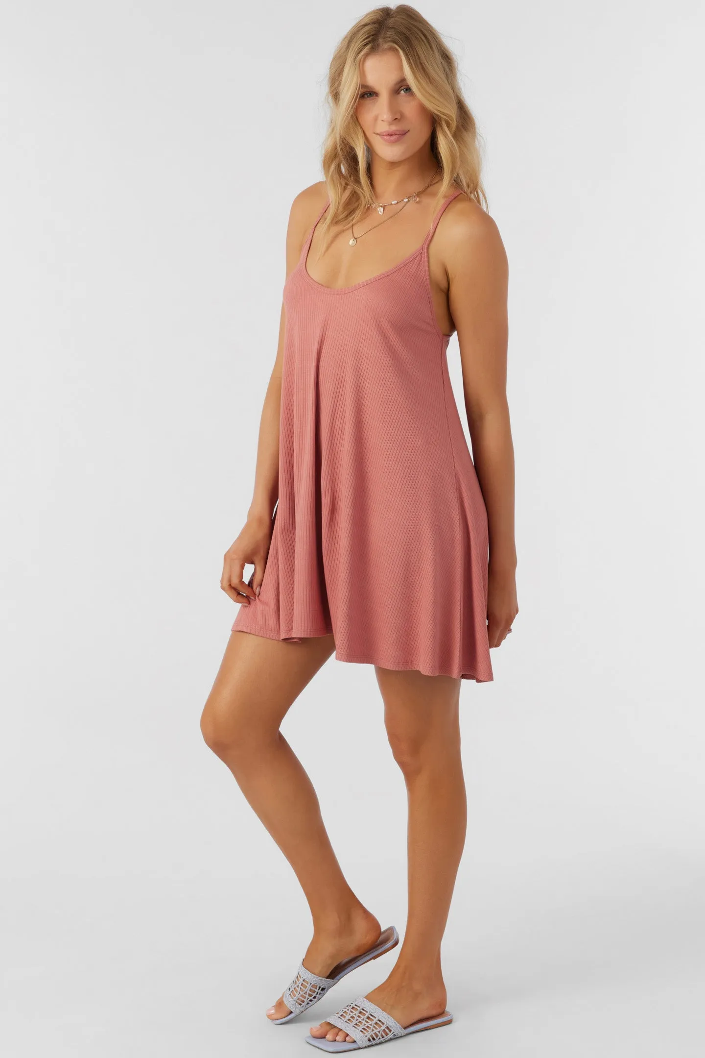 EVERETTE RIB KNIT COVER-UP DRESS