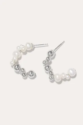 Every Cloud Has A Silver Lining - Pearl and Sterling Silver Earrings