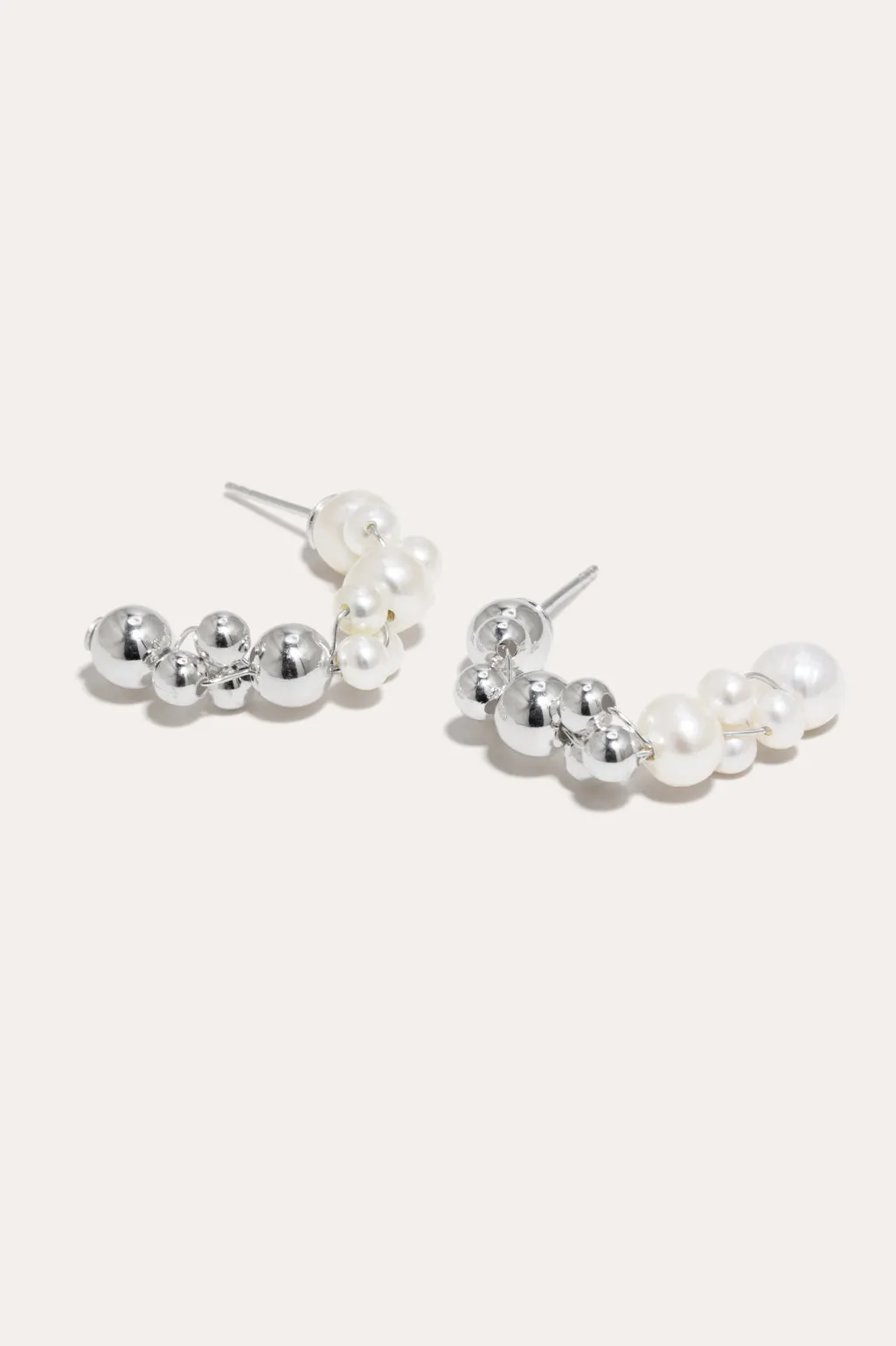 Every Cloud Has A Silver Lining - Pearl and Sterling Silver Earrings