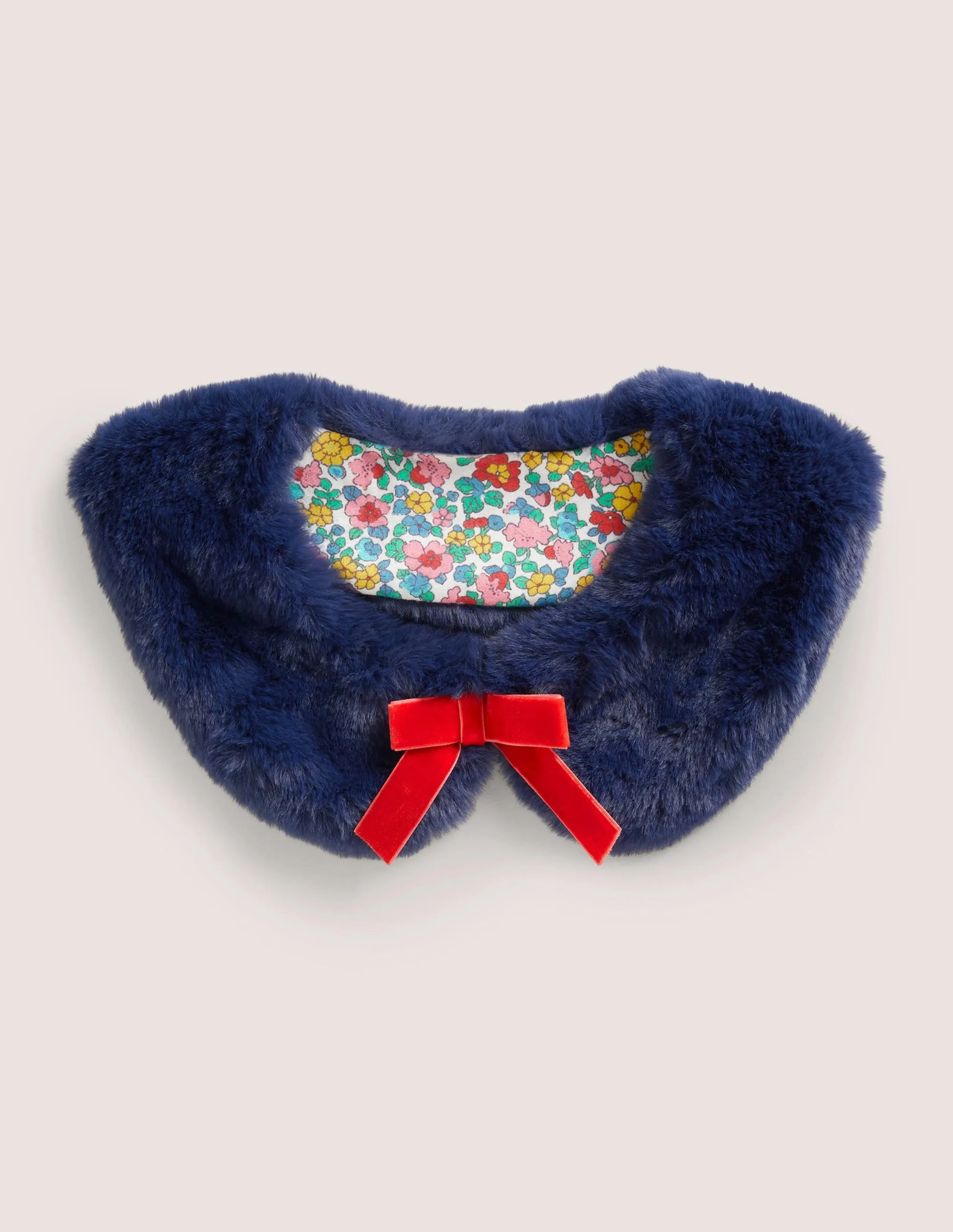 Faux Fur Collar-Navy