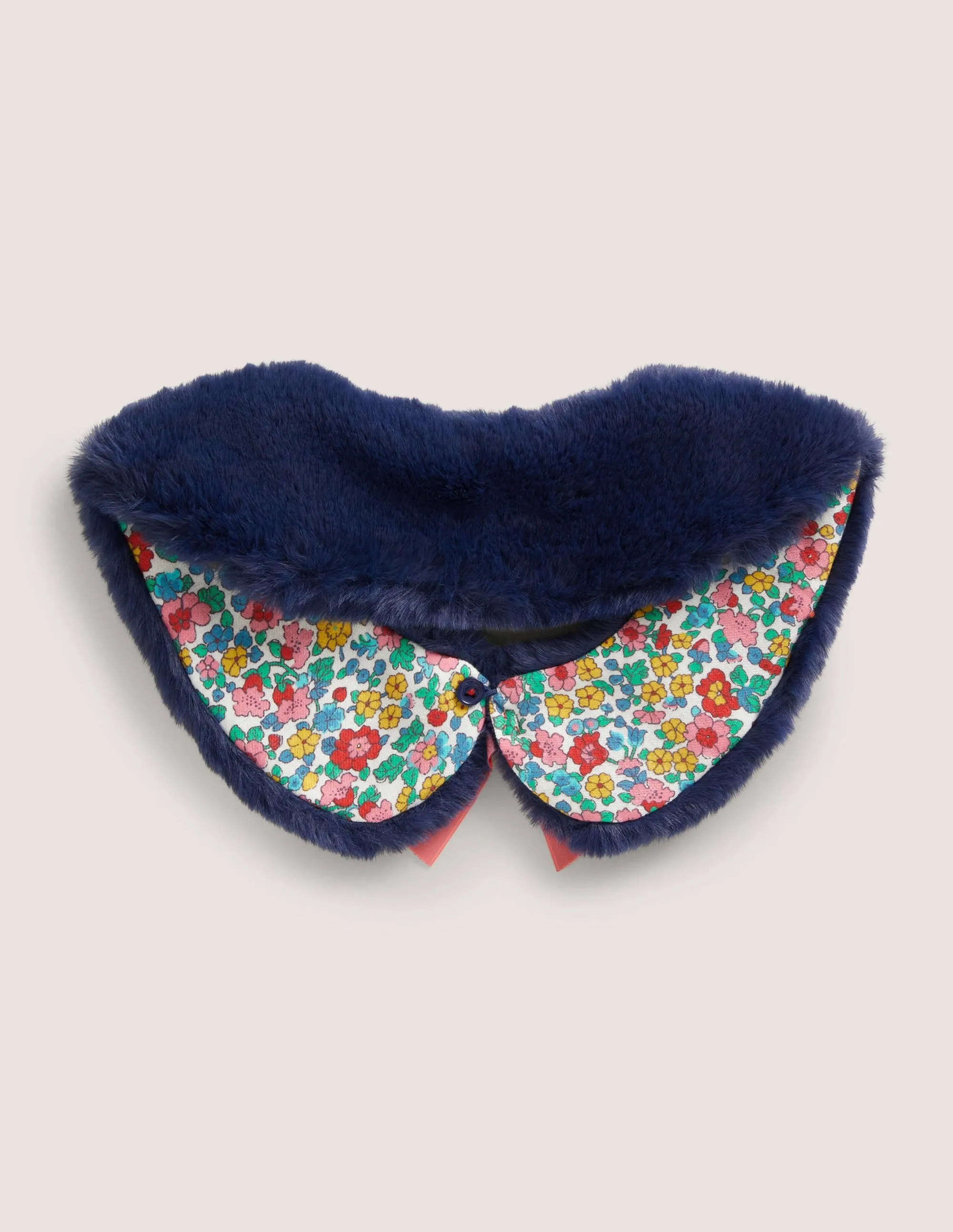 Faux Fur Collar-Navy