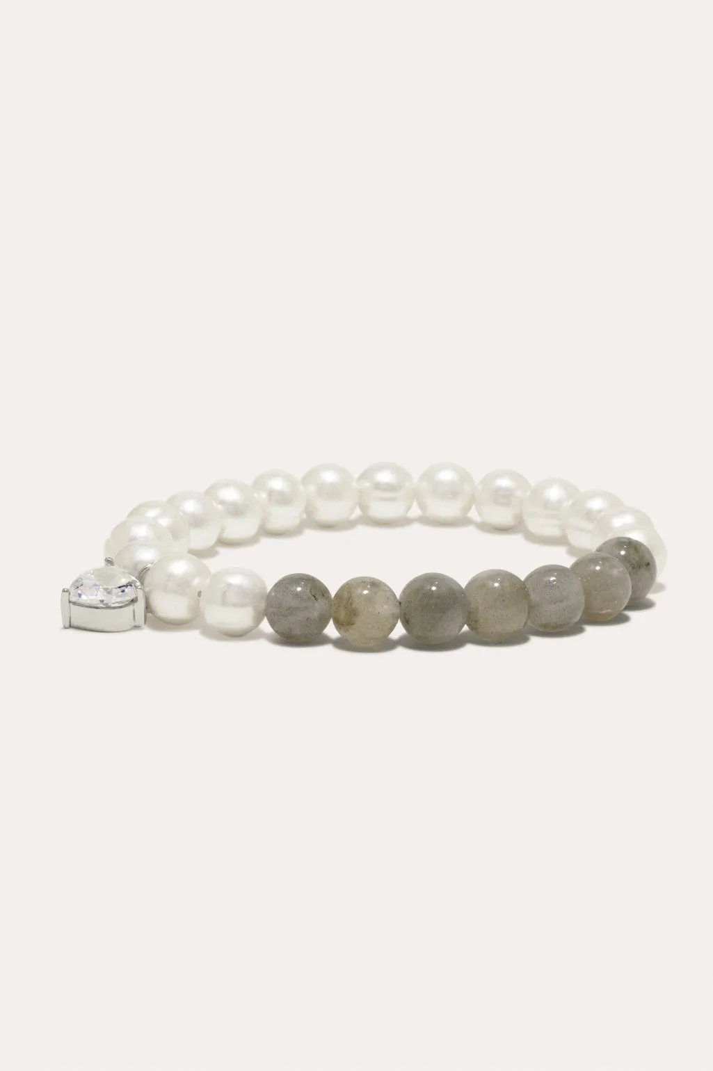 Fee‐fi‐fo‐fum - Pearl, Cubic Zirconia and Labradorite Bead Rhodium Plated Bracelet