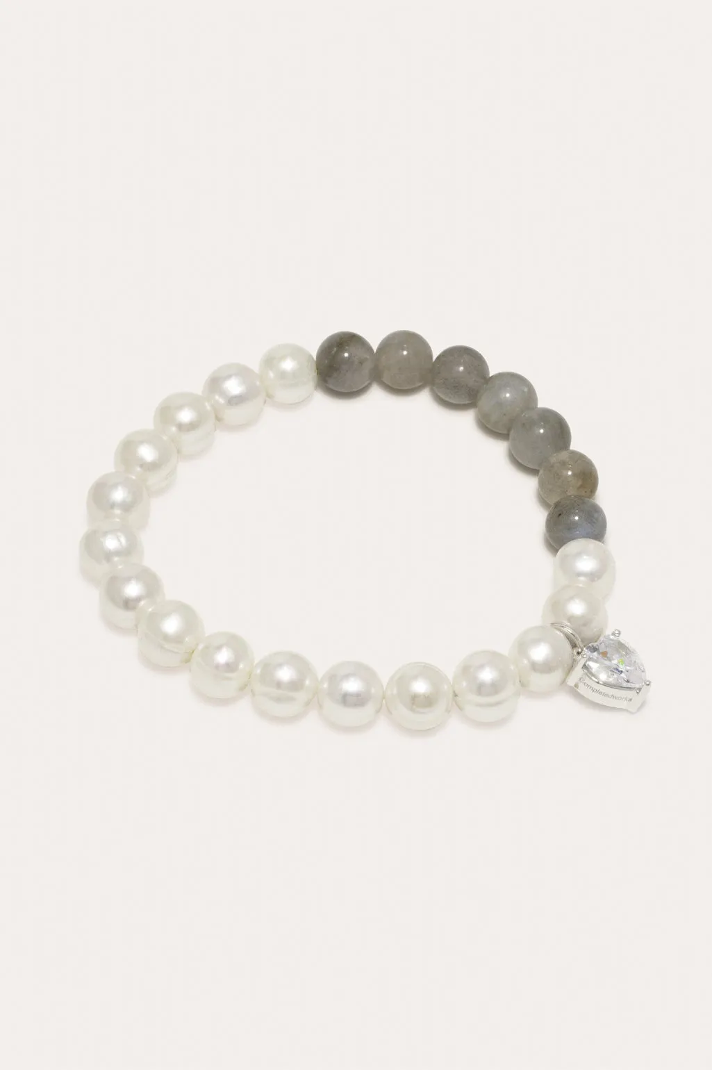 Fee‐fi‐fo‐fum - Pearl, Cubic Zirconia and Labradorite Bead Rhodium Plated Bracelet