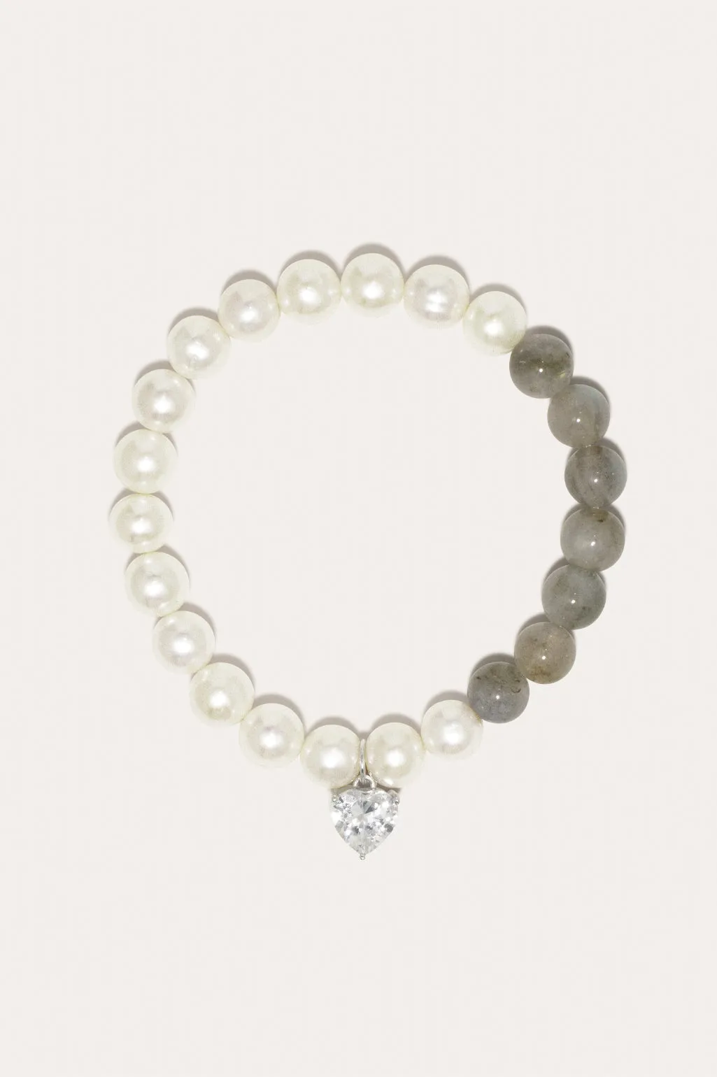 Fee‐fi‐fo‐fum - Pearl, Cubic Zirconia and Labradorite Bead Rhodium Plated Bracelet