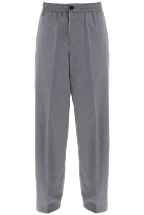 FERRAGAMO lightweight virgin wool tailored trousers in canvas fabric