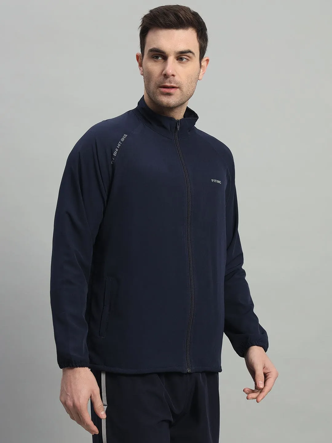 FITINC Sports Track Jacket for Men - Navy Blue