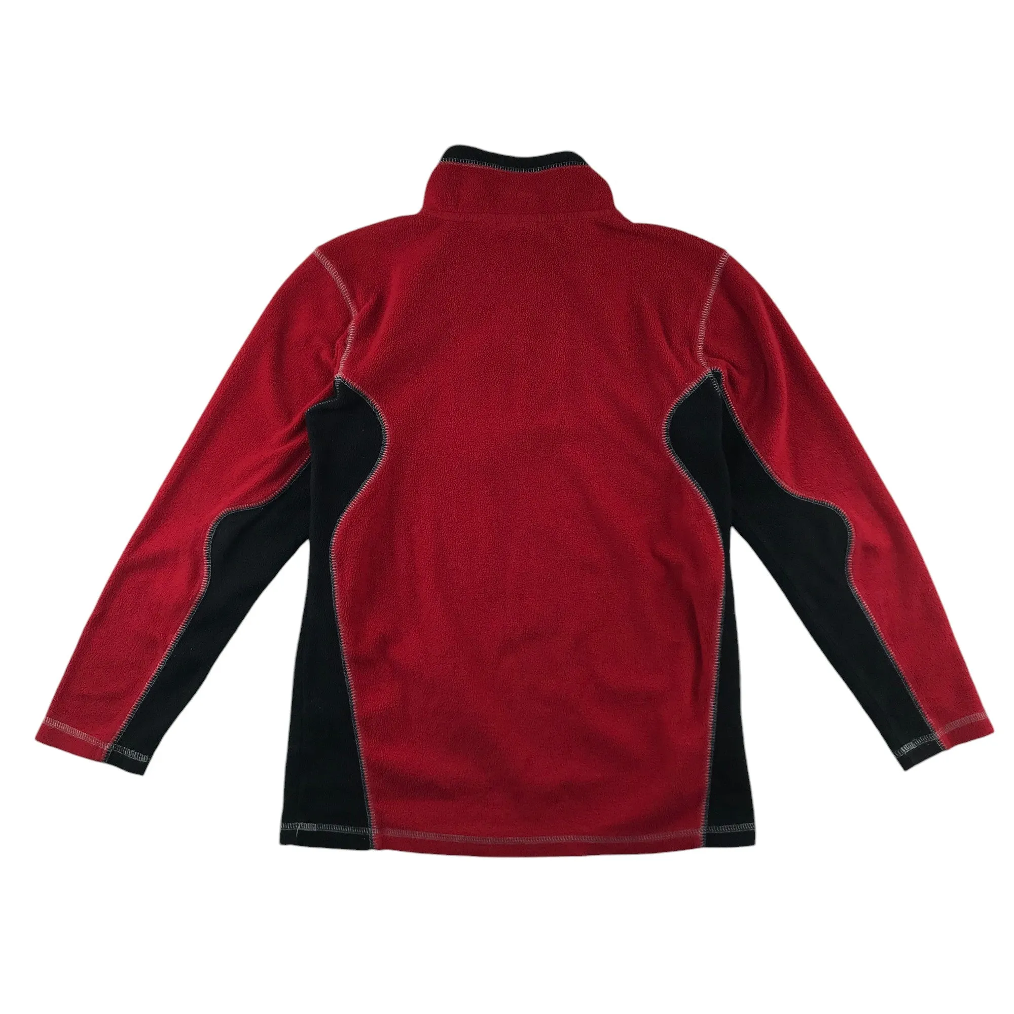 Five fleece 11-12 years red and black panelled half zipper