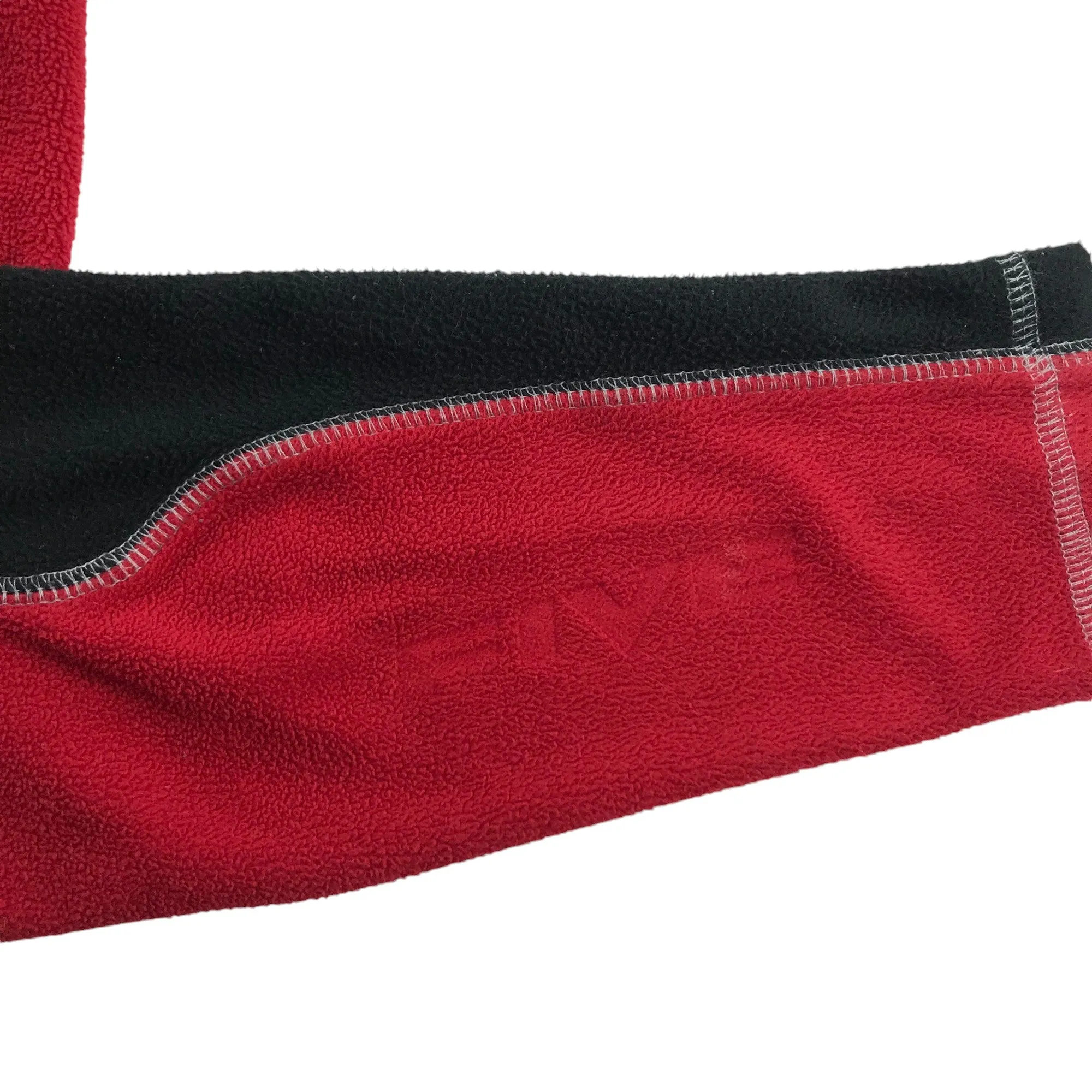 Five fleece 11-12 years red and black panelled half zipper