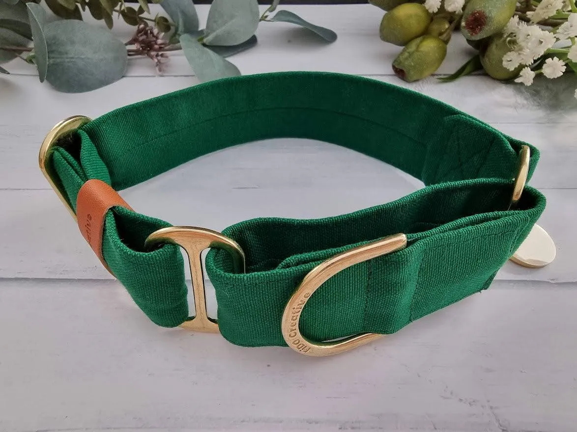 Forest Green martingale collar - Water Resistant