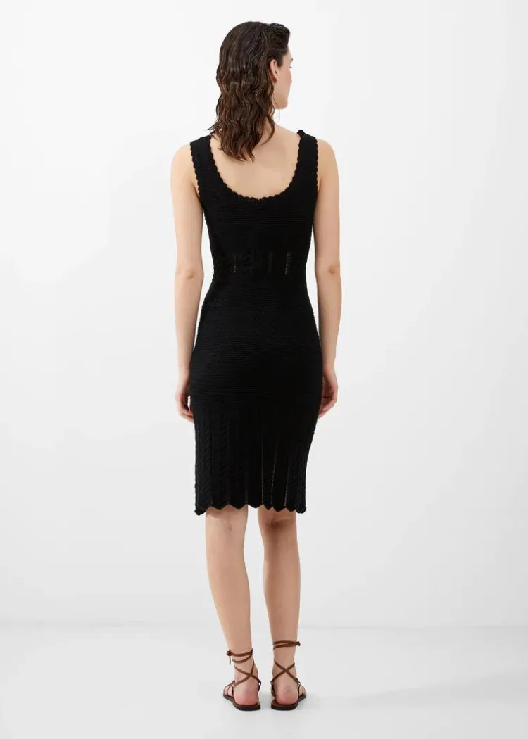 French Connection Nellis Cotton Crochet Dress - Black