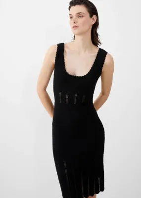 French Connection Nellis Cotton Crochet Dress - Black