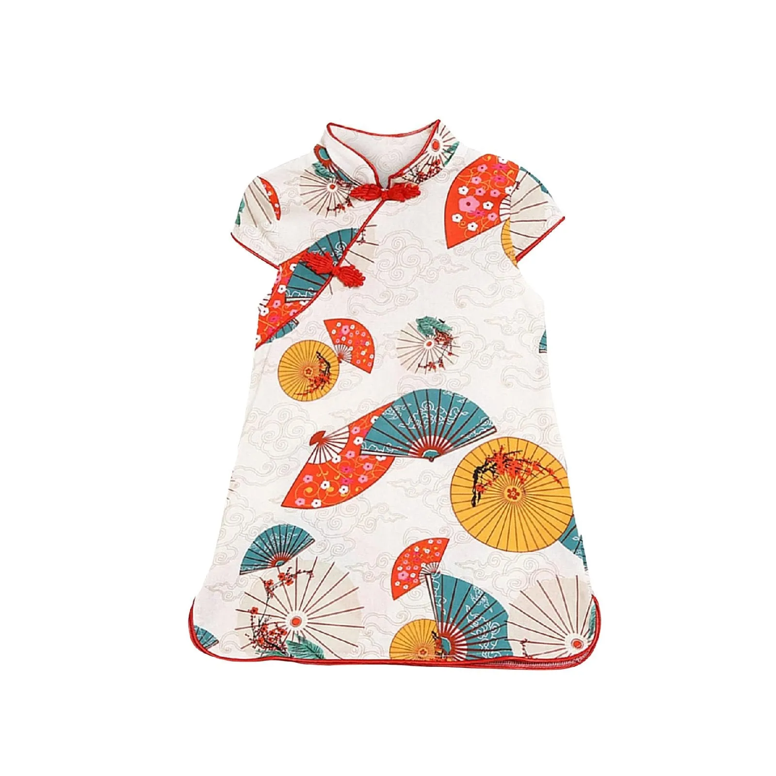 Girls' Dual-Patterned Traditional Cheongsam