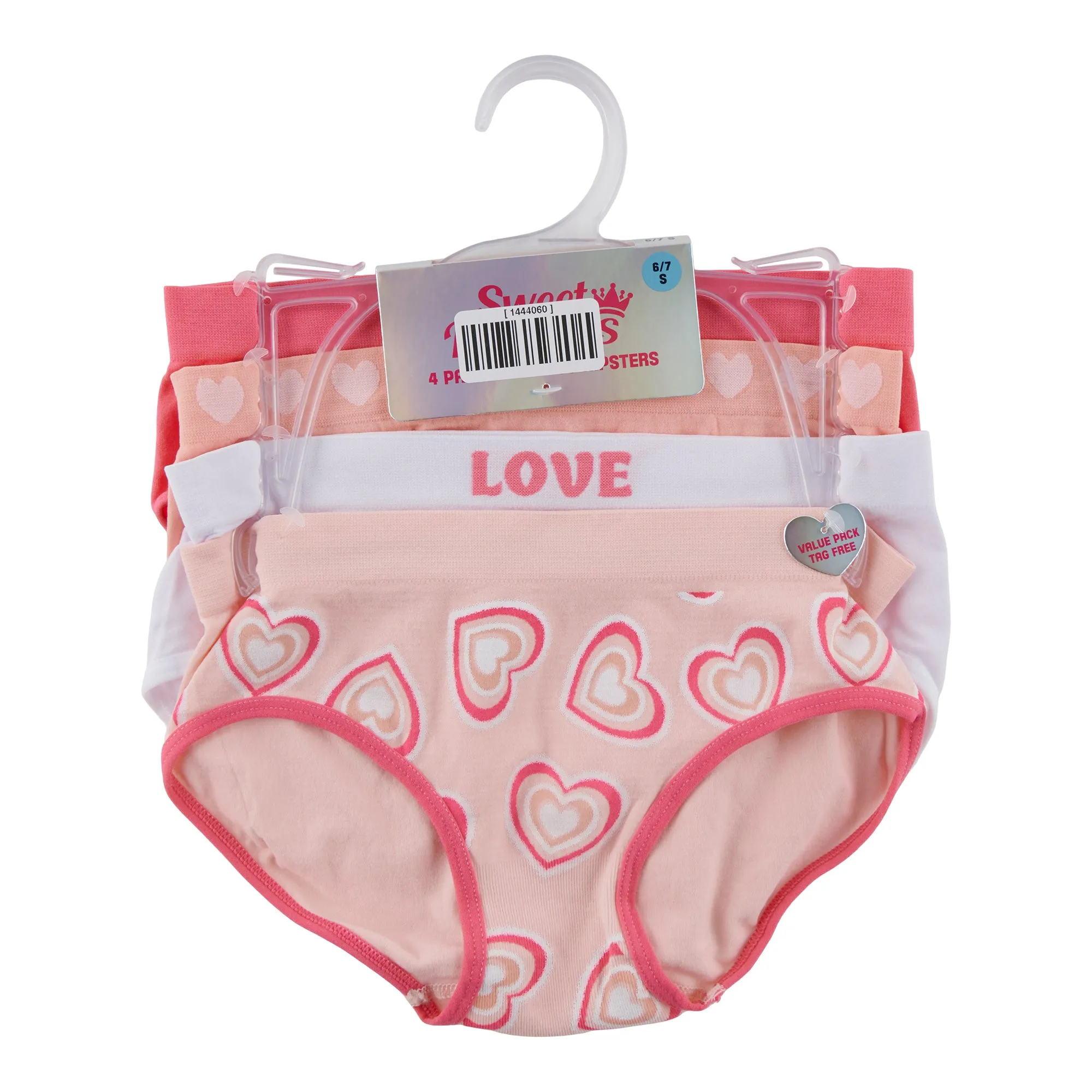 Girl's Sweet Princess Hipster Underwear, 4-Pack