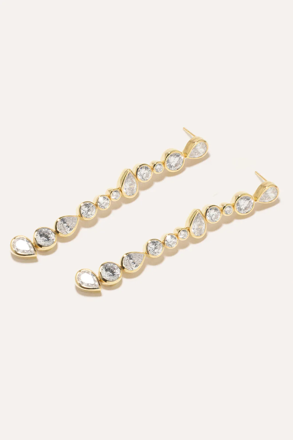 Glitch - Cubic Zirconia and Gold Vermeil Earrings