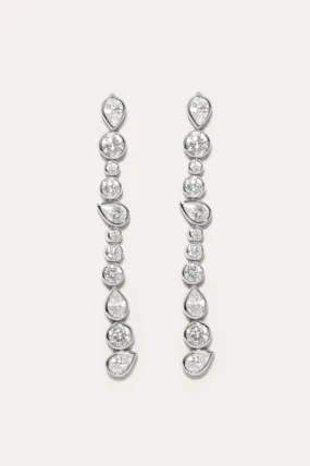 Glitch - Cubic Zirconia and Platinum Plated Earrings