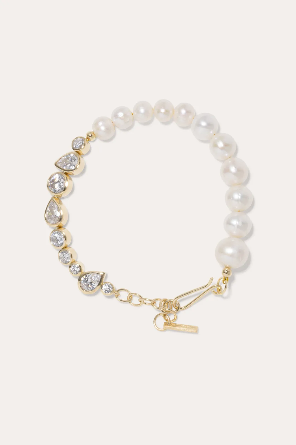 Glitch - Pearl and Zirconia Gold Vermeil Bracelet