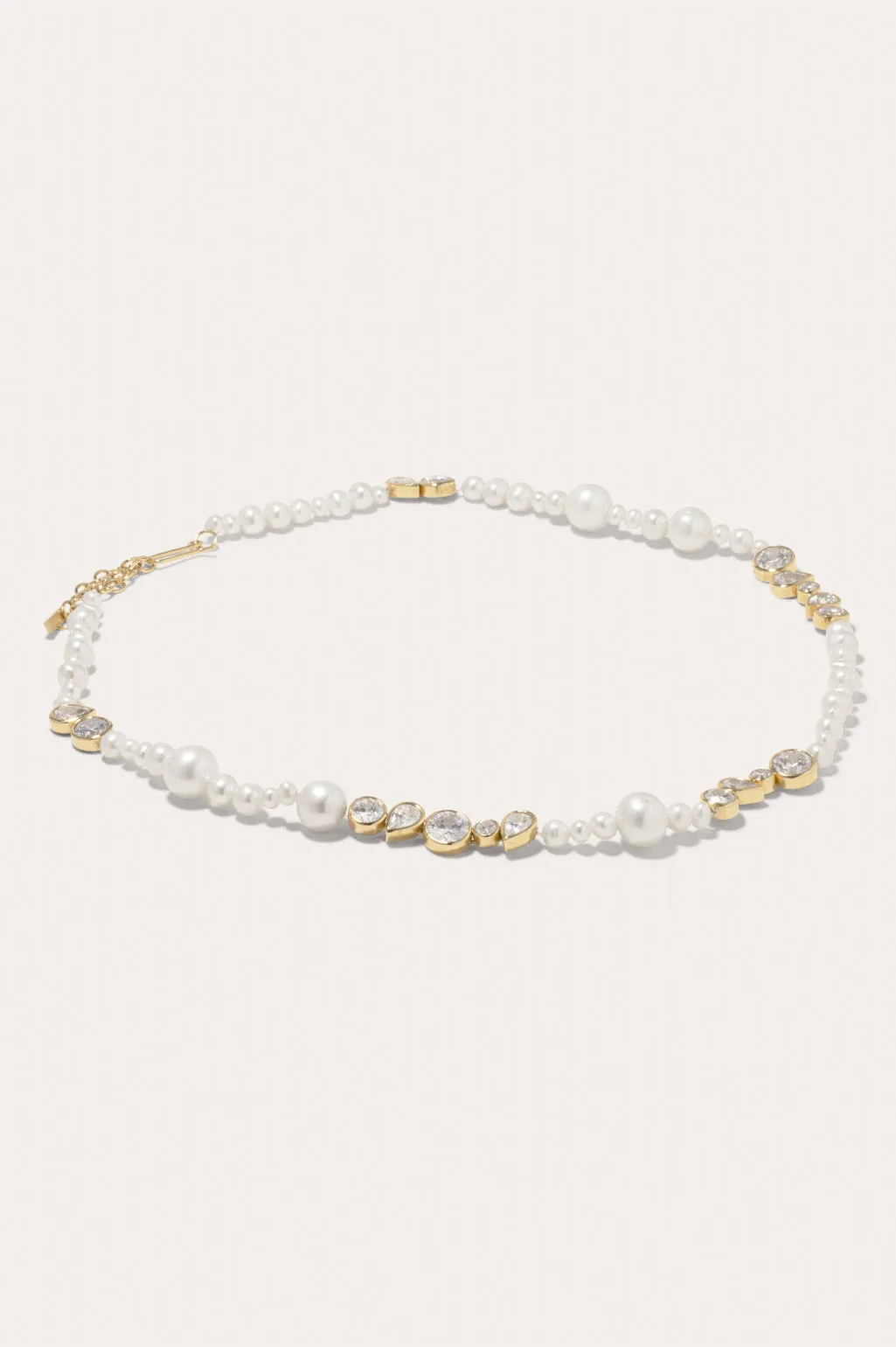 Glitch - Pearl and Zirconia Gold Vermeil Necklace