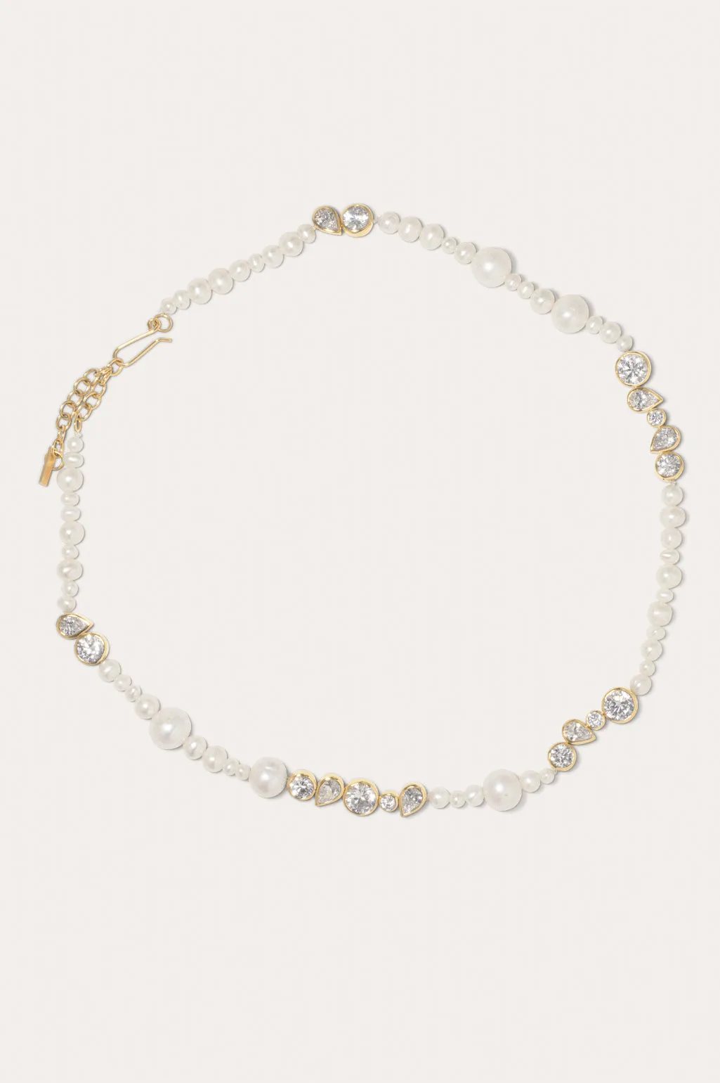 Glitch - Pearl and Zirconia Gold Vermeil Necklace