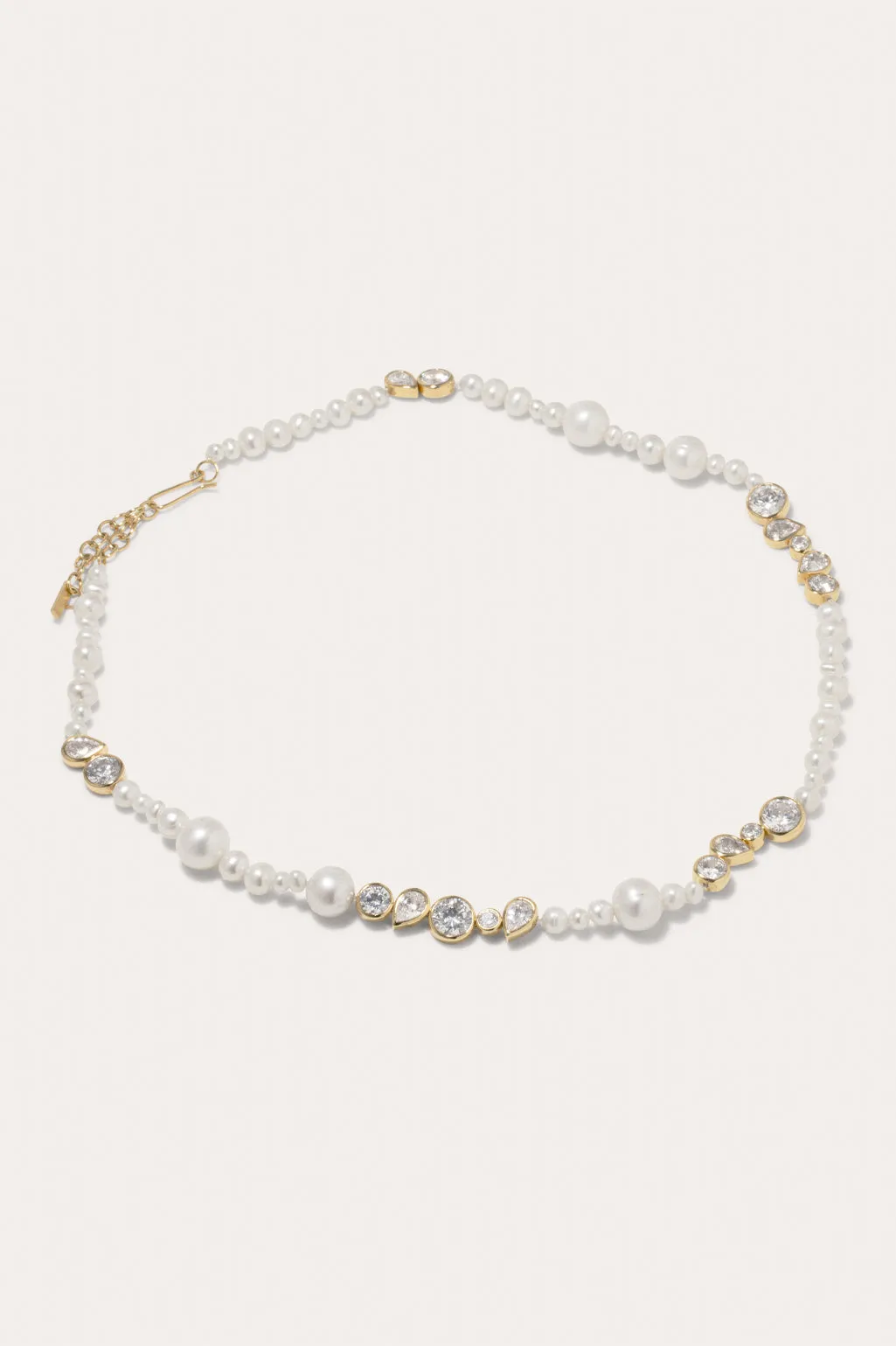 Glitch - Pearl and Zirconia Gold Vermeil Necklace