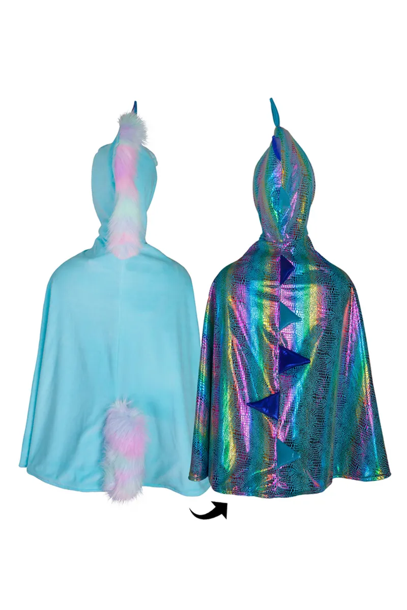 Great Pretenders Rainbow Reversible Unicorn Dragon Cape 3/4