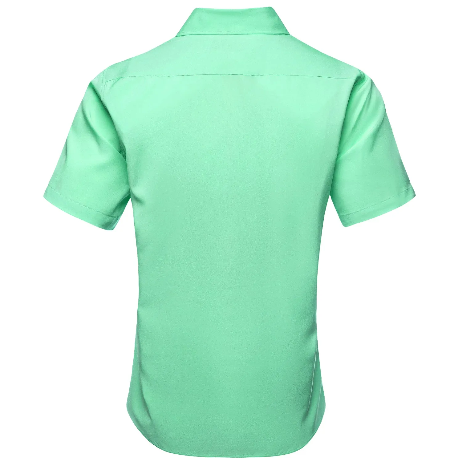 Green Solid Men's Short Sleeve Shirt