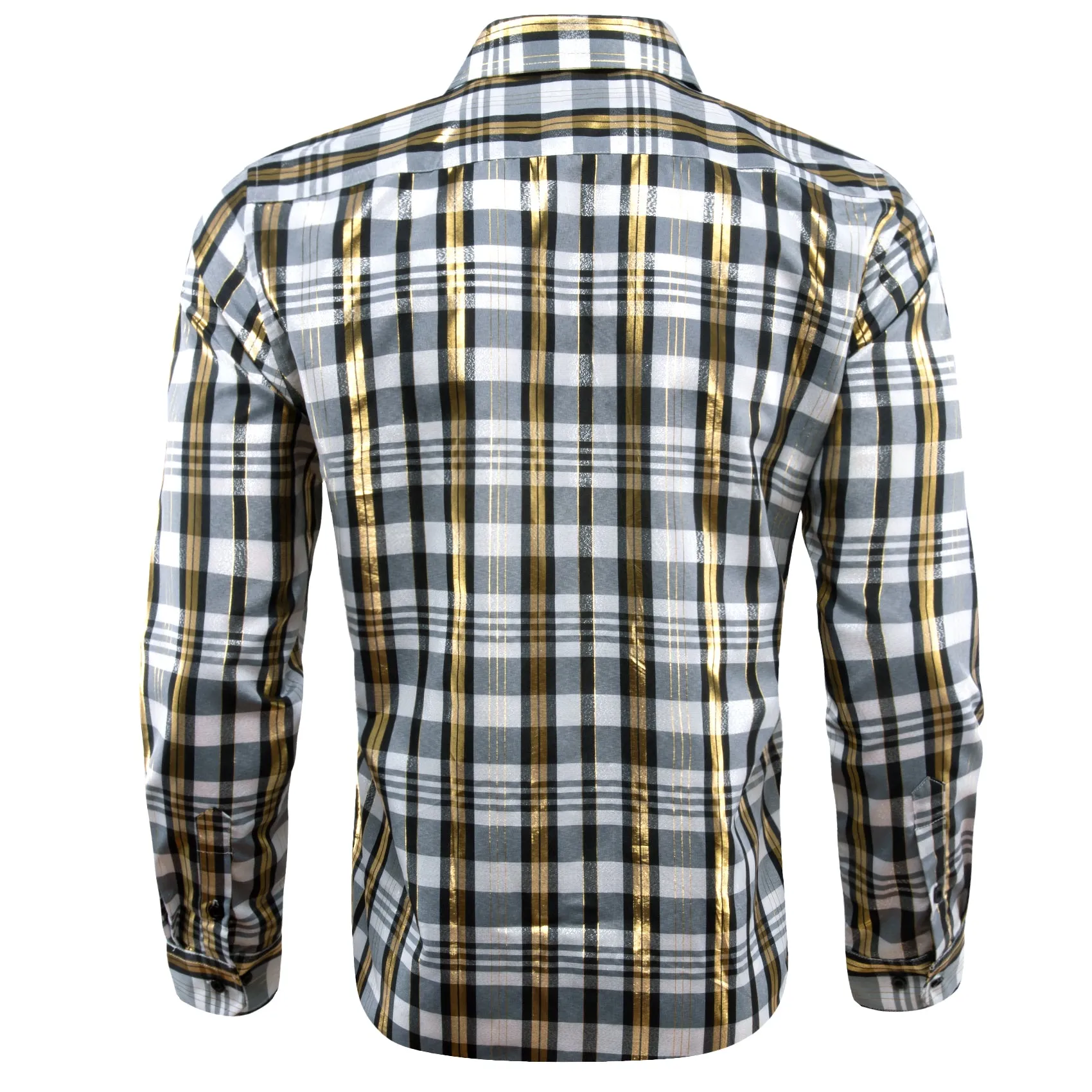 Green Yellow Plaid Men's Long Sleeve Shirt