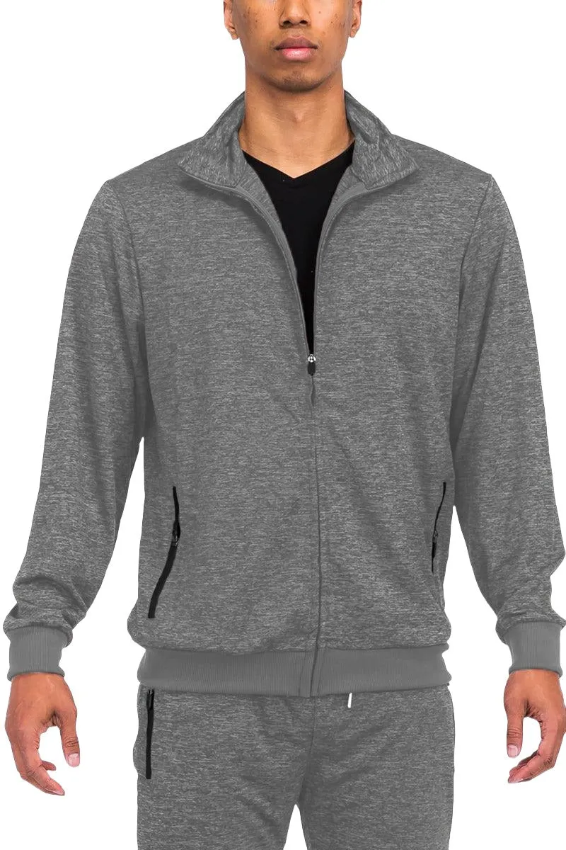 Grey Marbled Light Weight Active Track Jacket