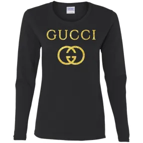 Gucci Logo Vintage Inspired Women Long Sleeve Shirt