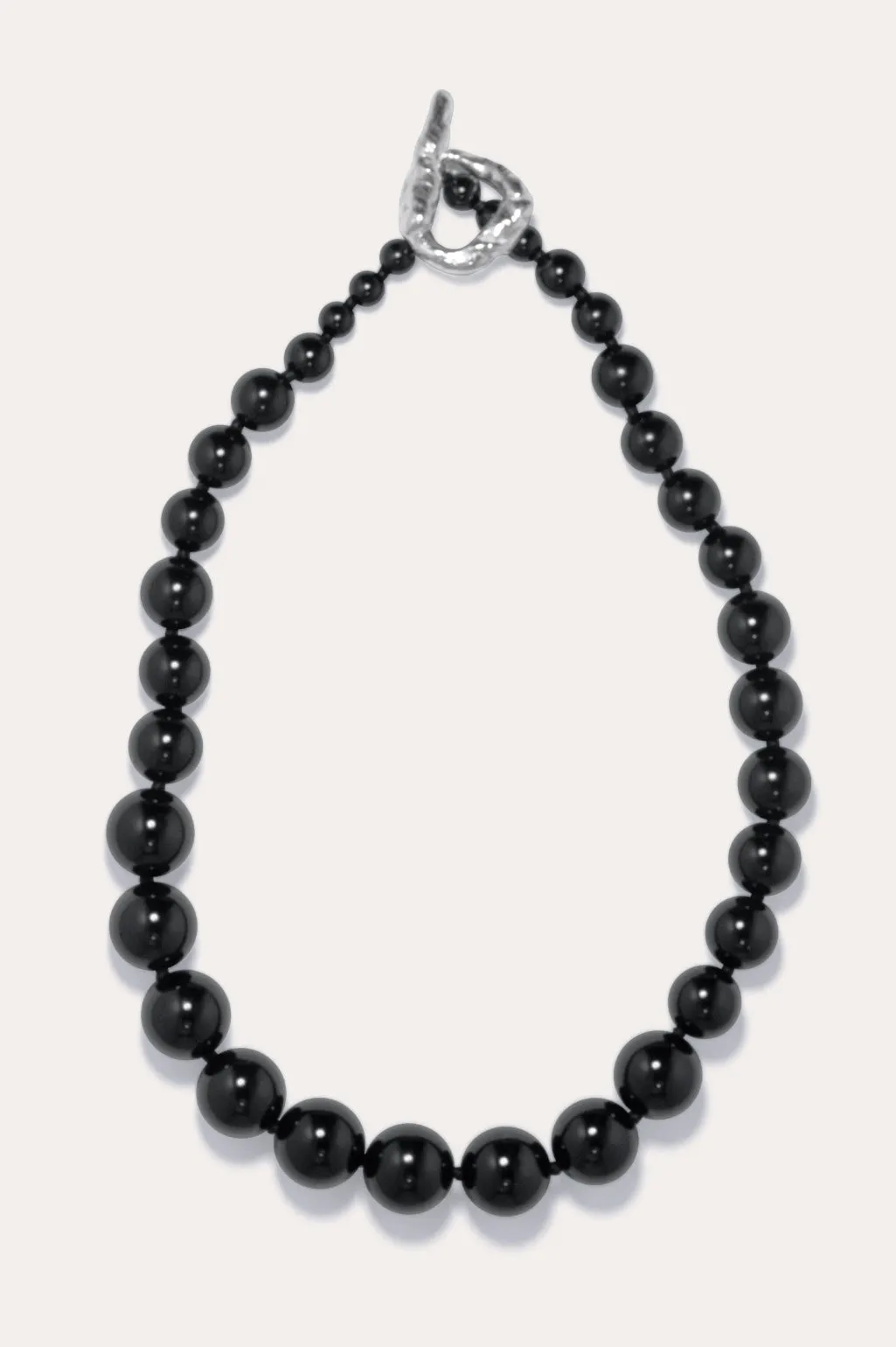 H67 - Black Onyx and Recycled Silver Necklace