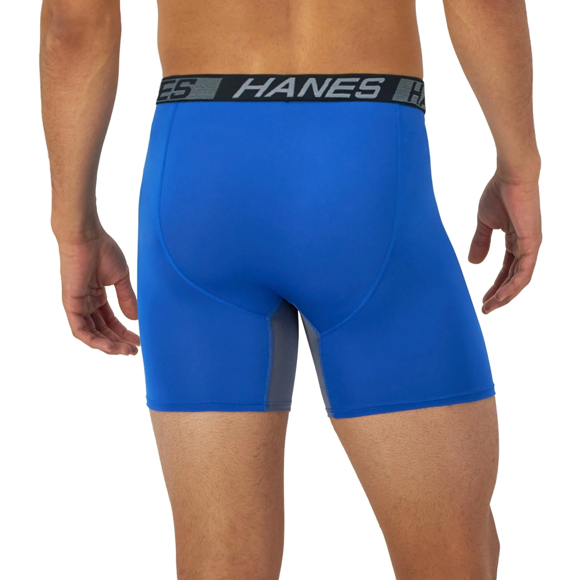 Hanes Men's X-Temp Total Support Pouch Boxer Brief, Anti-Chafing, Moisture-Wicking Underwear, Multi-Pack, Regular Leg-Marled, Large