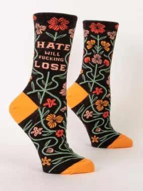 Hate Will Fucking Lose Crew Socks