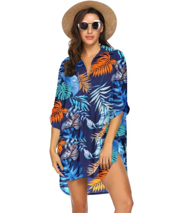 Haute Edition Women's Pullover Swim Beachwear Cover up Tunic Dress