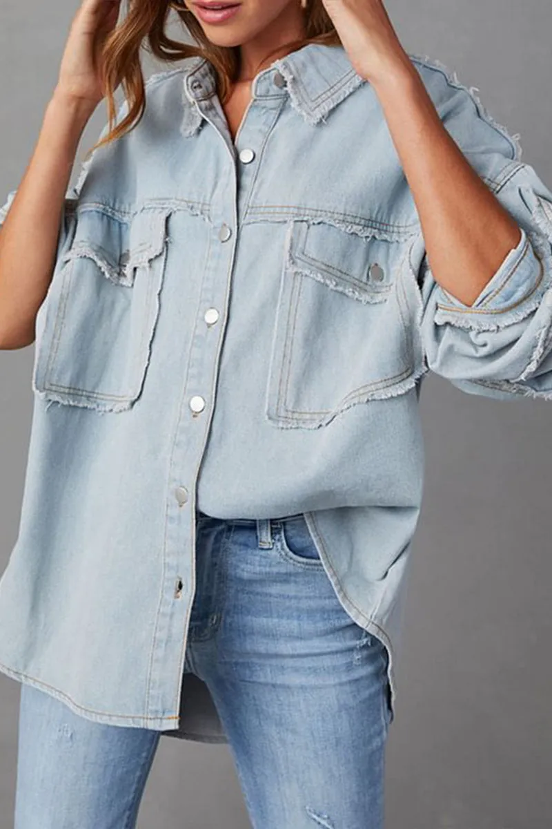 HCR1280 Oversized Denim Shacket